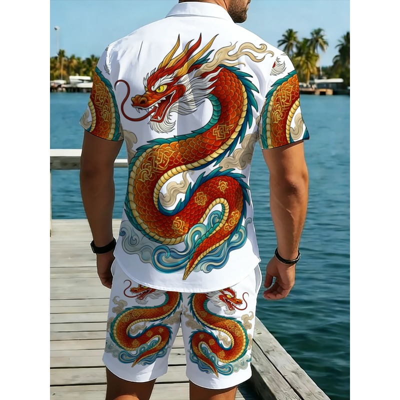 Summer Men's 2 Piece Dragon Pa - Outdoor Sportswear ulasan dan harga