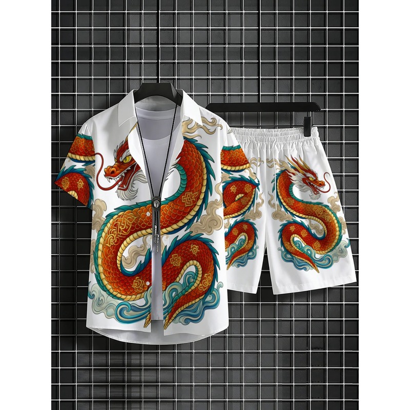 Summer Men's 2 Piece Dragon Pa - Outdoor Sportswear ulasan dan harga