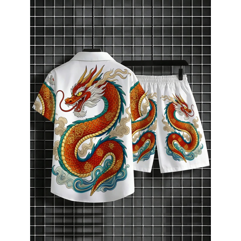 Summer Men's 2 Piece Dragon Pa - Outdoor Sportswear ulasan dan harga