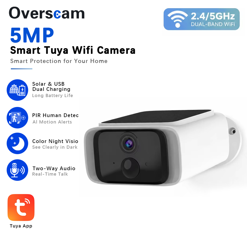 Tuya 5MP Solar Security Camera - Outdoor Sport Camera ulasan dan harga